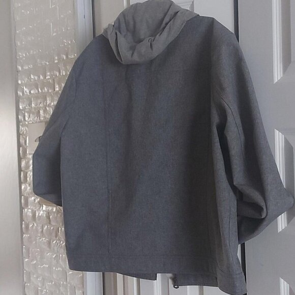 Levi's Hooded Trucker Jacket Streetwear Utility Zip Up Minimalist XL - Picture 2 of 10